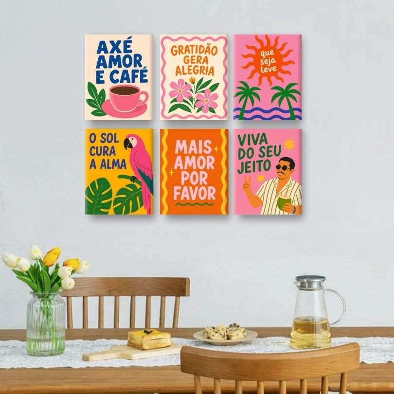 6 Mini Paintings - Boa Vida Set