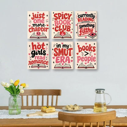 6 Mini Paintings - Spicy Book Club Set
