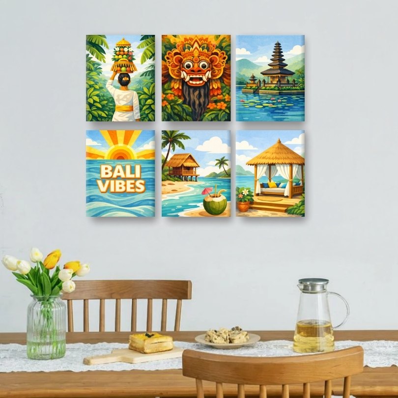 6 Mini Paintings - Bali Vibes Set