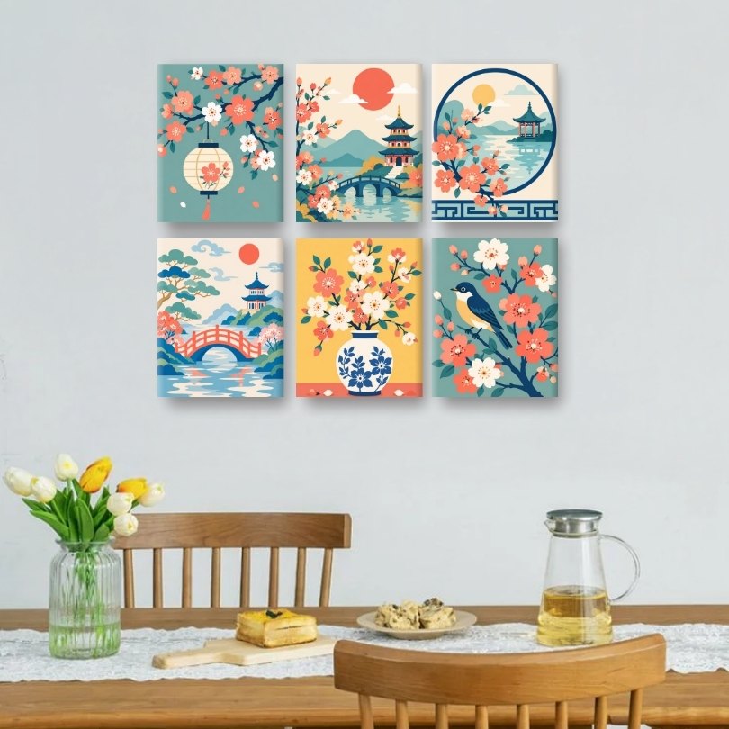 6 Mini Paintings - Sakura Dreams Set