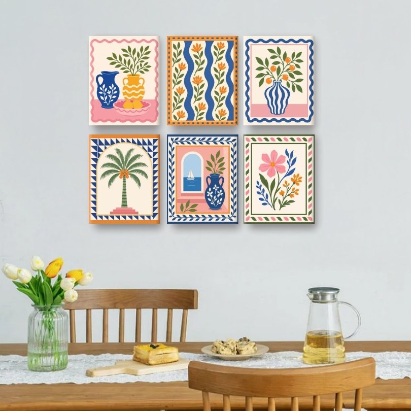 6 Mini Paintings - Sunny Still Life Set