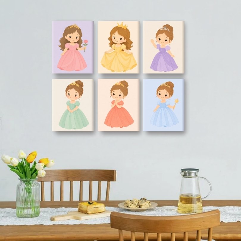 6 Mini Paintings - Little Princess Set