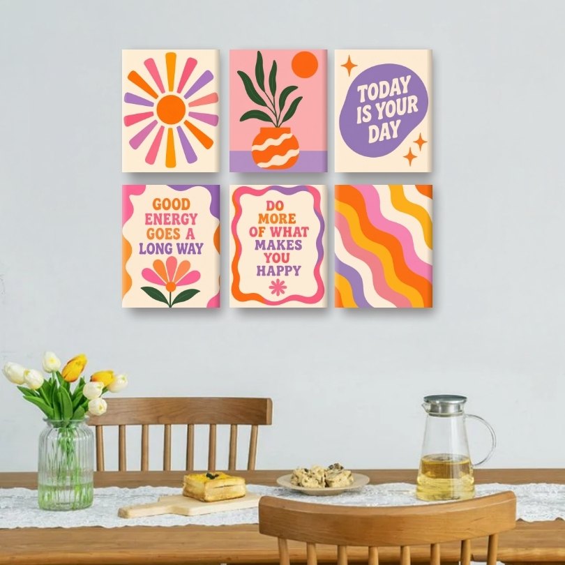 6 Mini Paintings - Good Energy Set