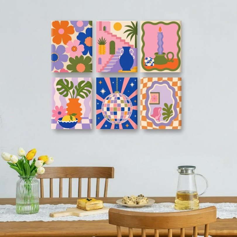6 Mini Paintings - Disco Dreams Set