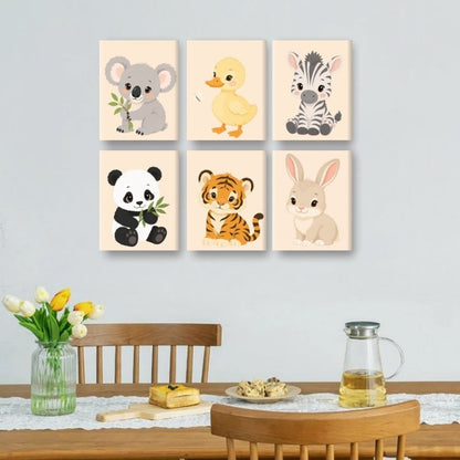6 Mini Paintings - Baby Animals Set