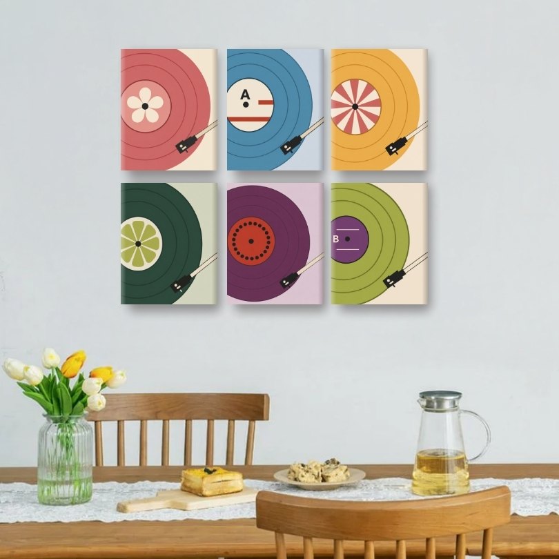 6 Mini Paintings - Mini Vinyl Records Set