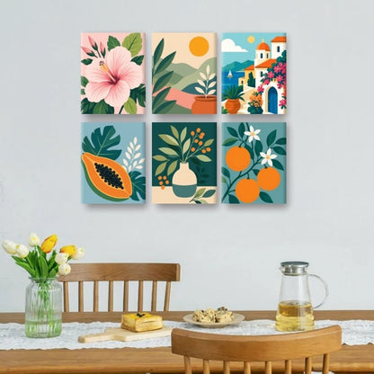 6 Mini Paintings - Fresh Botanicals Set