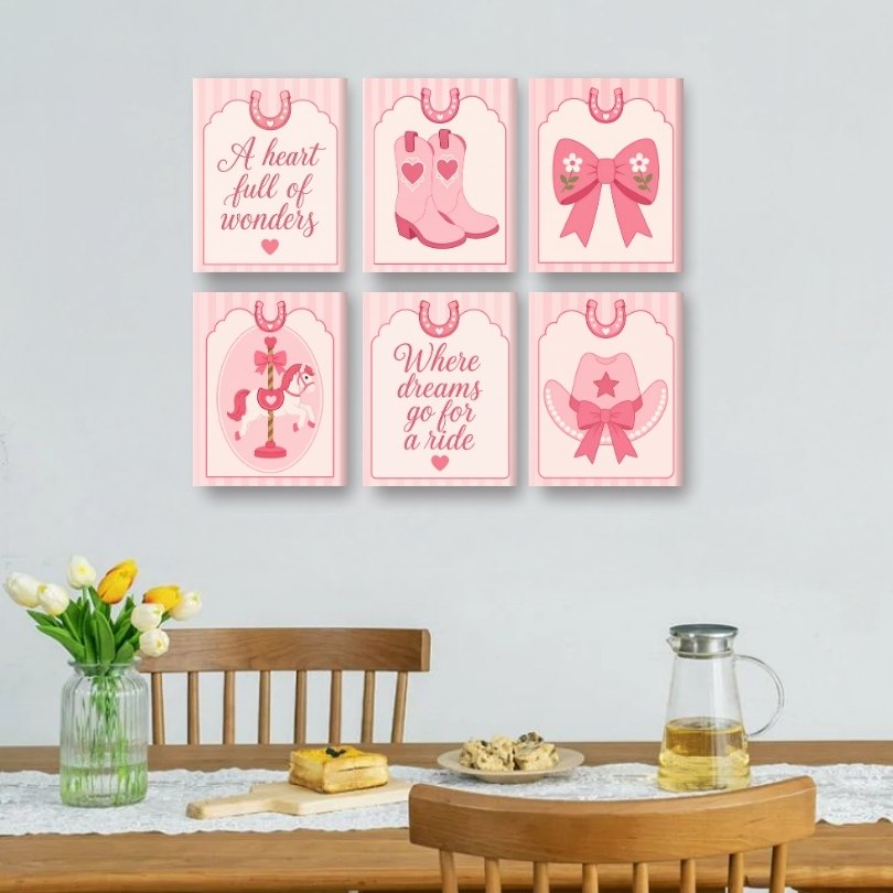 6 Mini Paintings - Cowgirl Set