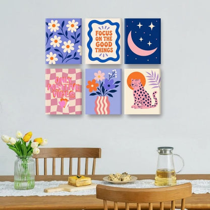 6 Mini Paintings - Positive Vibe Set