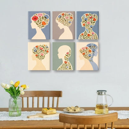 6 Mini Paintings - Flower Mind Set