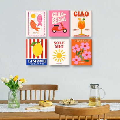 6 Mini Paintings - Ciao Bella Set