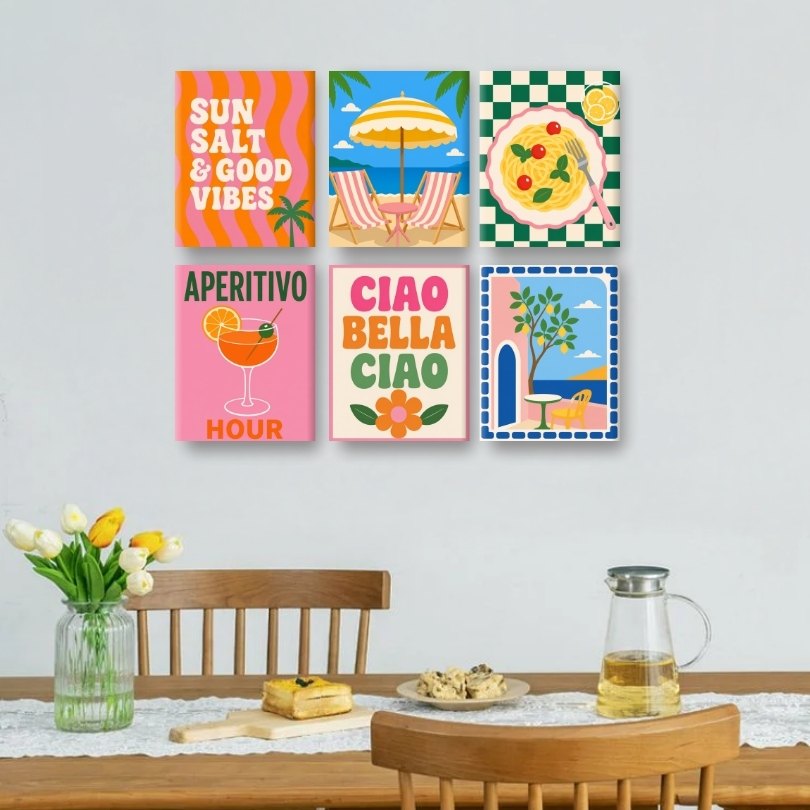 6 Mini Paintings - Amalfi Escape Set