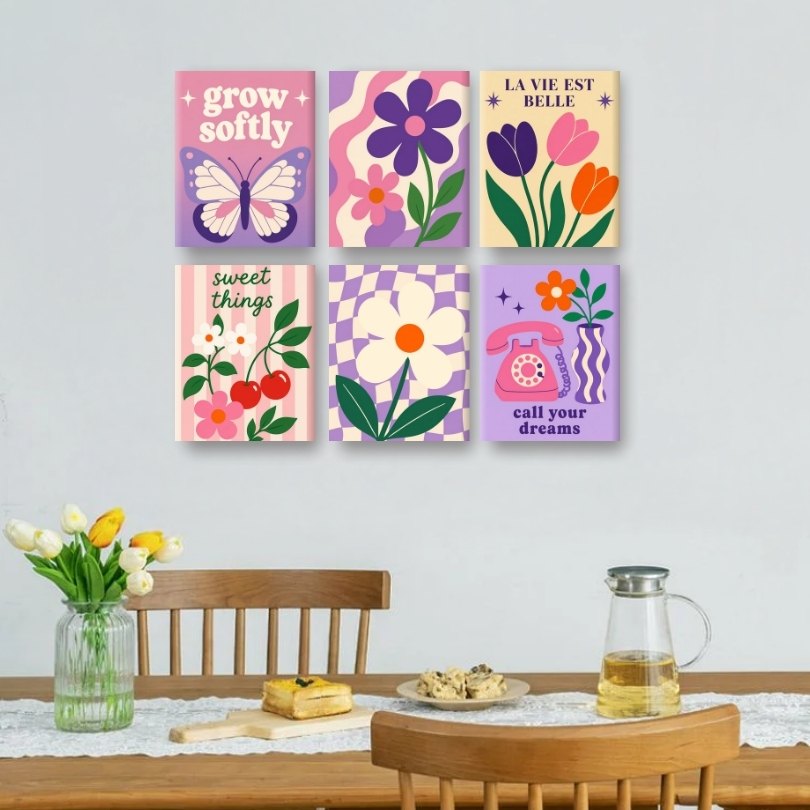 6 Mini Paintings - Blooming Dreams Set