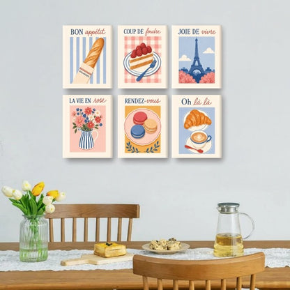 6 Mini Paintings - La Vie en Rose Set