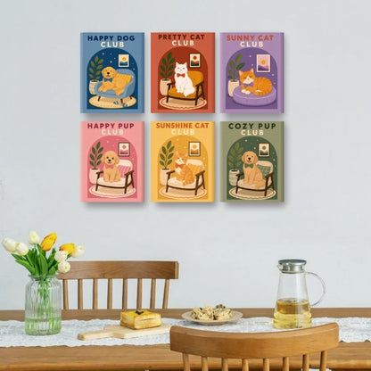 6 Mini Paintings - Dogs & Cats Club Set