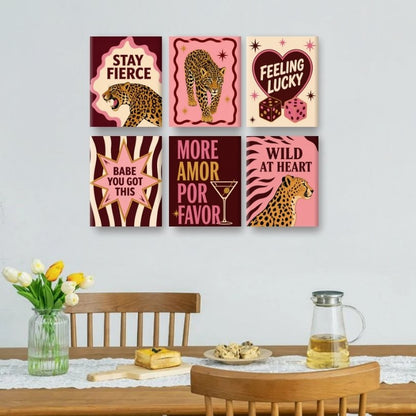 6 Mini Paintings - Stay Fierce Set