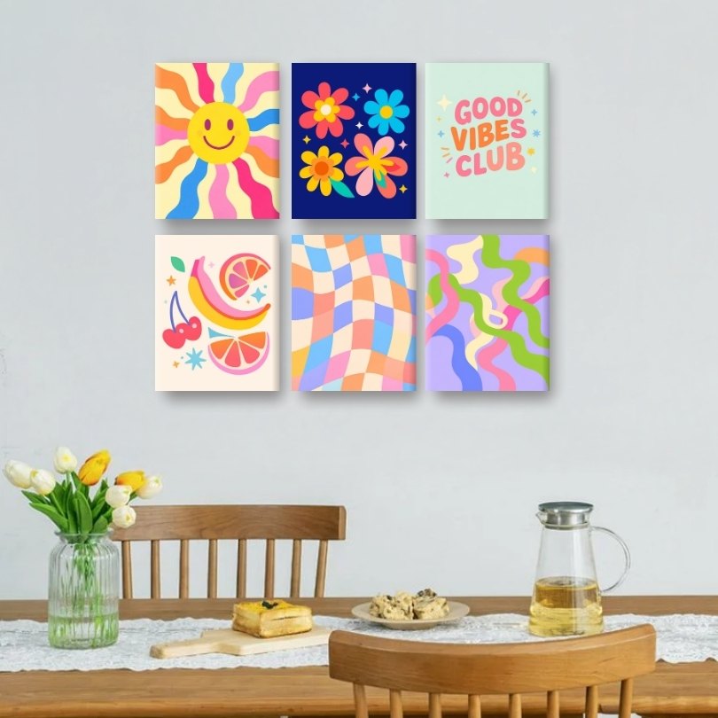 6 Mini Paintings - Smiley Sunshine Set
