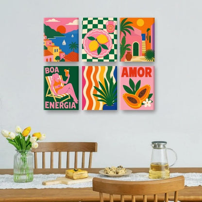 6 Mini Paintings - Riviera Dreams Set