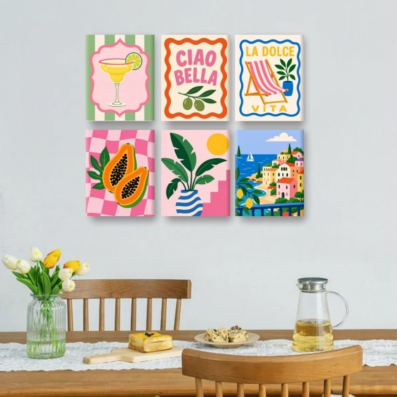 6 Mini Paintings - La Dolce Vita Moments Set