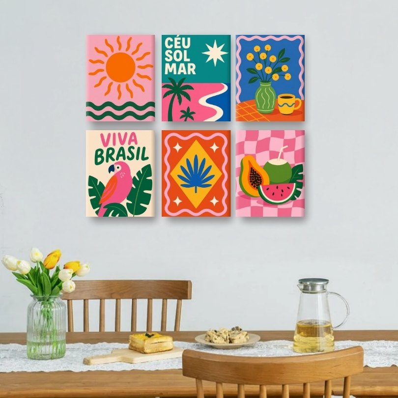 6 Mini Paintings - Viva Brasil Set