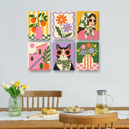 6 Mini Paintings - Daisy Girl Set