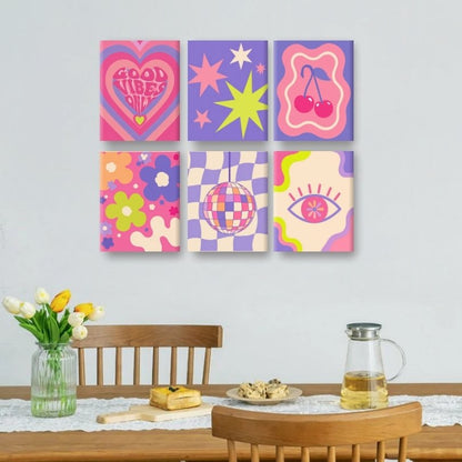 6 Mini Paintings - Cherry Disco Set