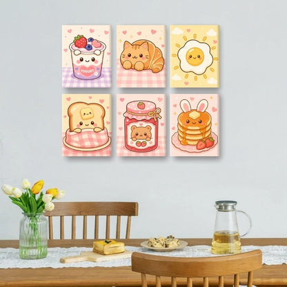 6 Mini Paintings - Kawaii Sweets Set