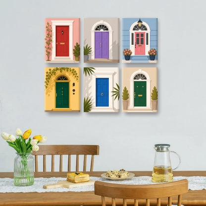 6 Mini Paintings - Doors Set