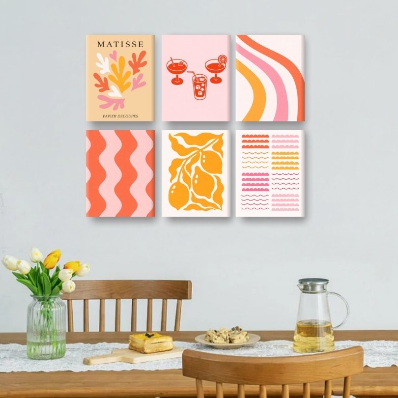 6 Mini Paintings - Modern Summer Set