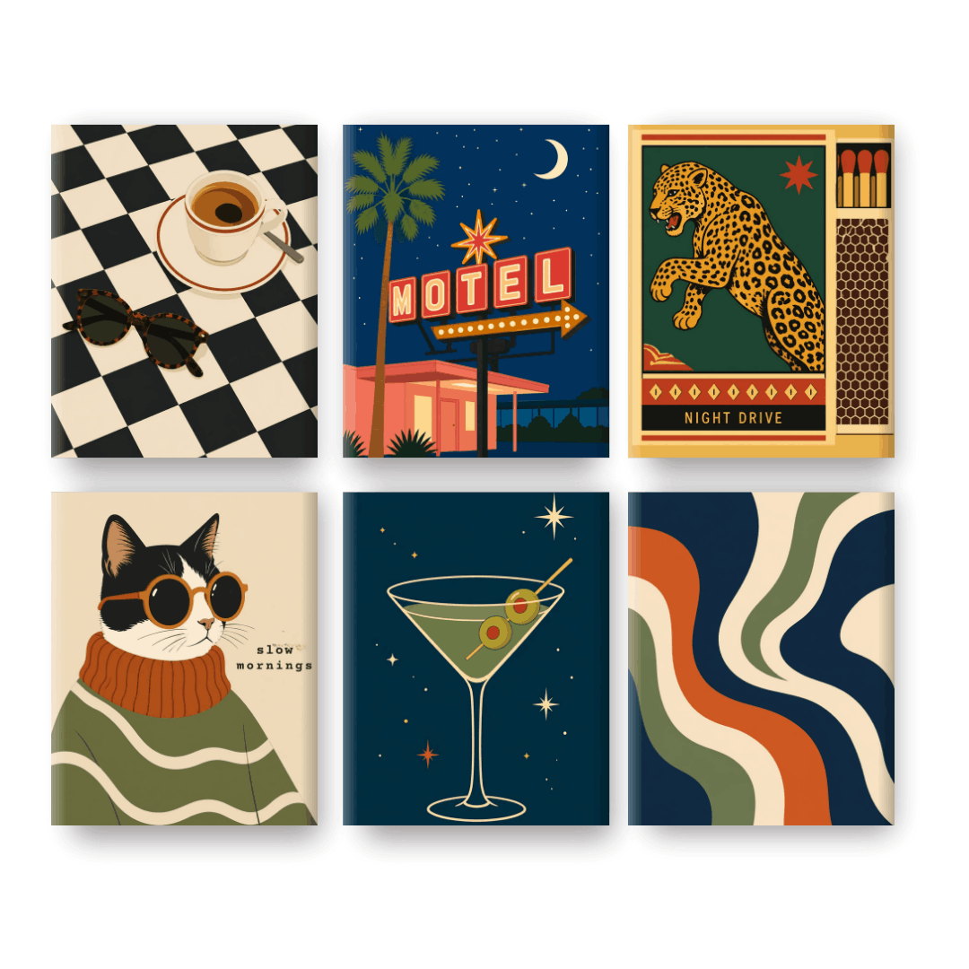 6 Mini Paintings - Night Escape Set