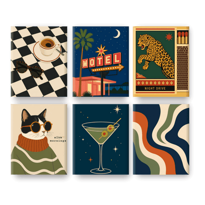 6 Mini Paintings - Night Escape Set