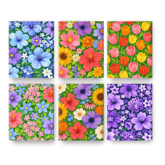 6 Mini Paintings - Beautiful Flowers Set