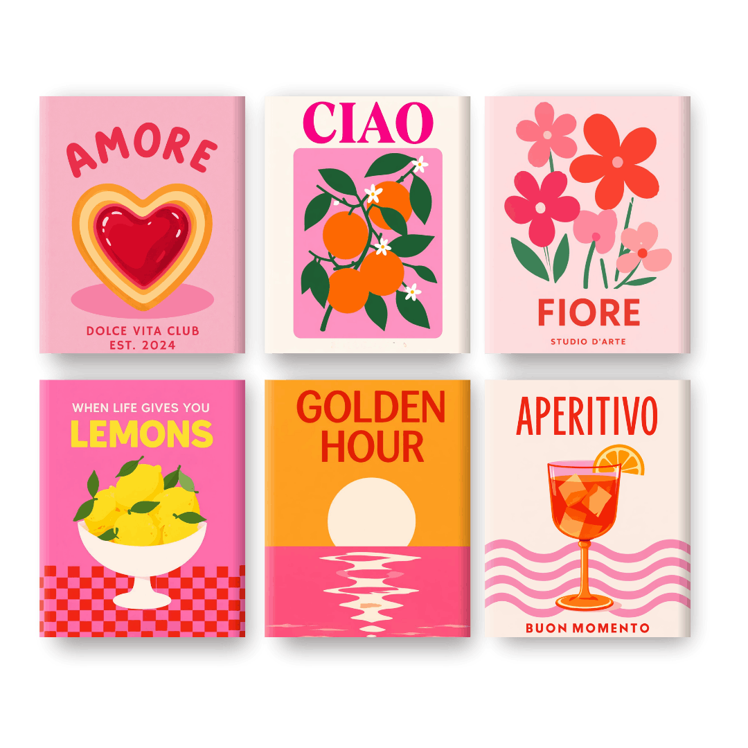 6 Mini Paintings - Amore & Aperitivo Set