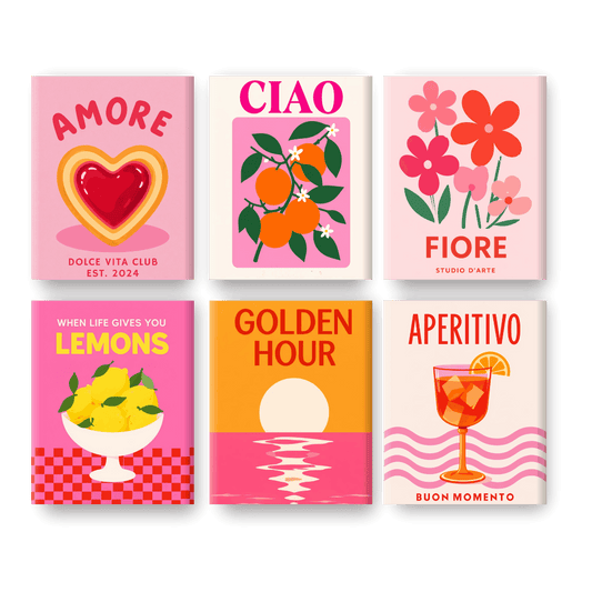 6 Mini Paintings - Amore & Aperitivo Set