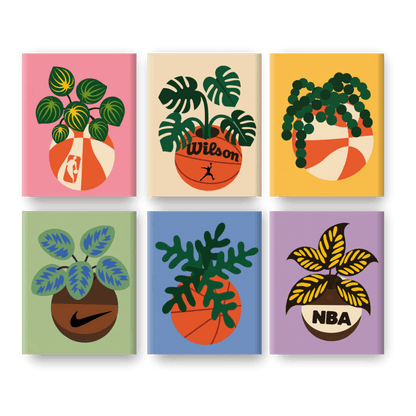 6 Mini Paintings - Blooming Basketball Set