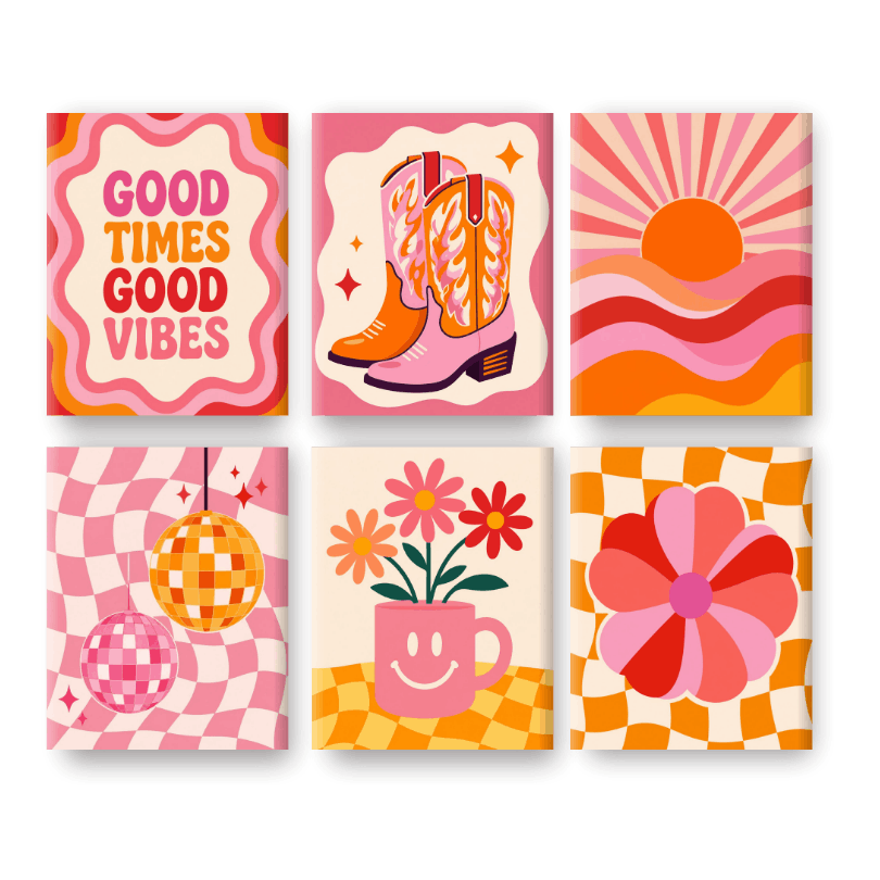 6 Mini Paintings - Disco Nights Set