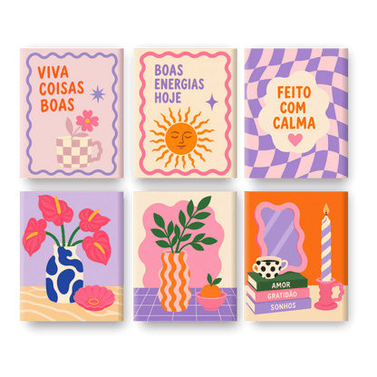 6 Mini Paintings -  Boas Vibes Set