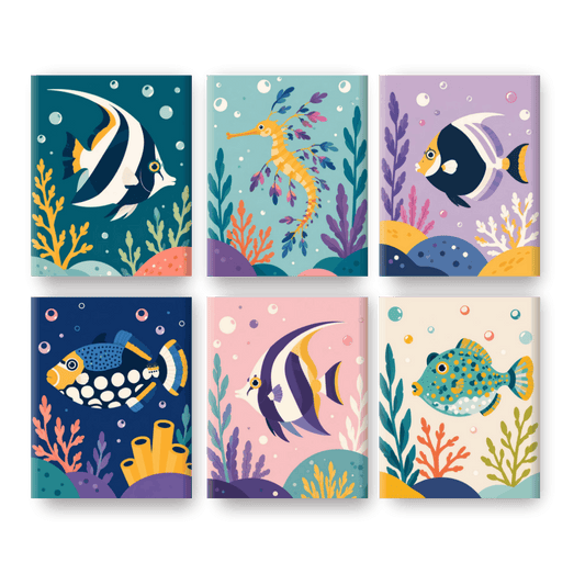 6 Mini Paintings - Ocean Wonders Set