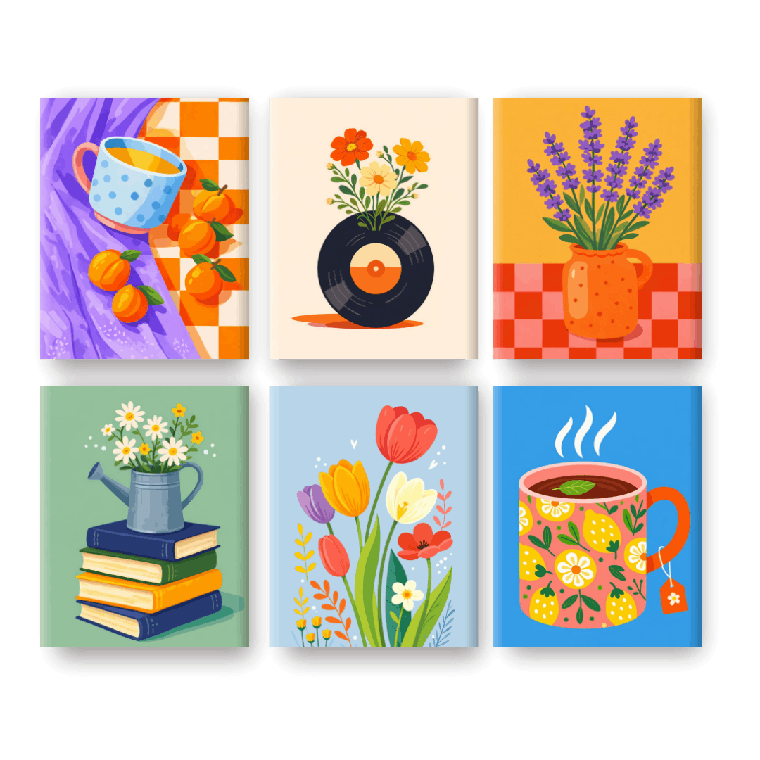 6 Mini Paintings - Floral Moments Set