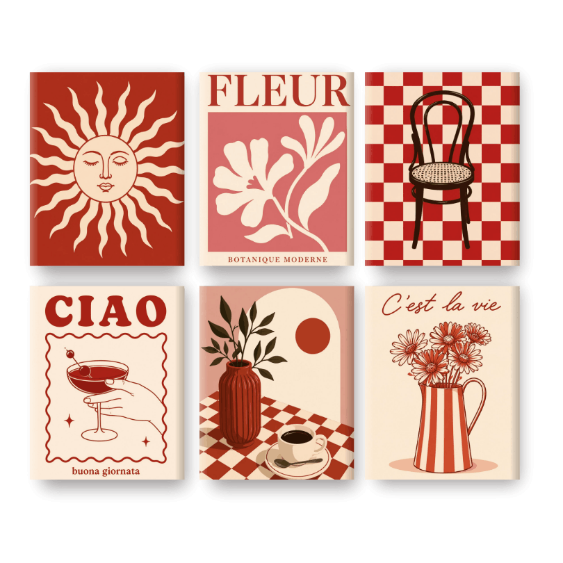 6 Mini Paintings - Bella Flora Set