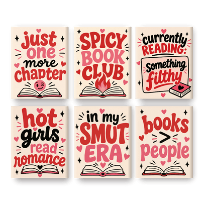 6 Mini Paintings - Spicy Book Club Set
