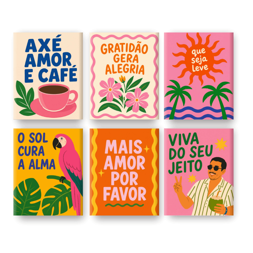 6 Mini Paintings - Boa Vida Set