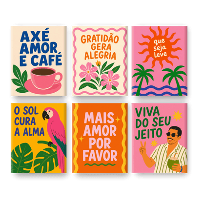 6 Mini Paintings - Boa Vida Set