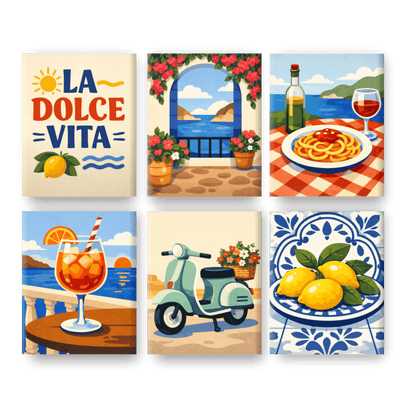 6 Mini Paintings - Dolce Vita Moments Set