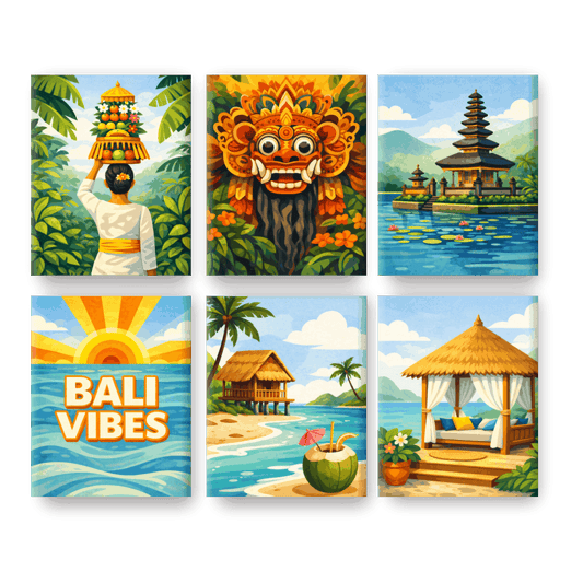 6 Mini Paintings - Bali Vibes Set