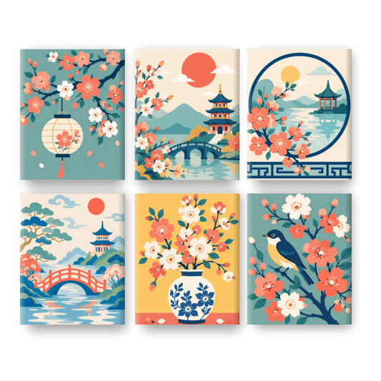 6 Mini Paintings - Sakura Dreams Set
