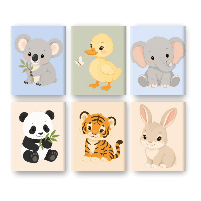 6 Mini Paintings - Little Cuties Set