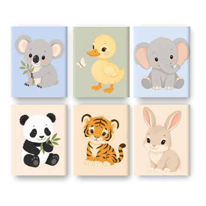 6 Mini Paintings - Little Cuties Set