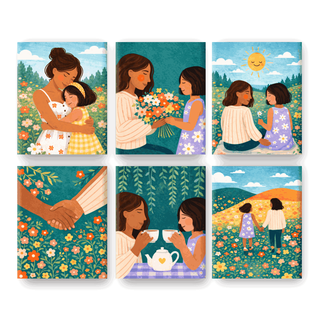 6 Mini Paintings - Moments Together Set