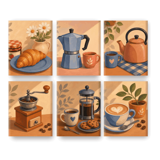 6 Mini Paintings - Breakfast Club Set